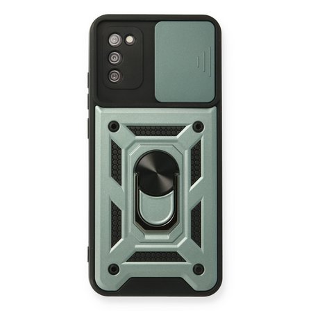 Newface Samsung Galaxy A03S Kılıf Pars Lens Yüzüklü Silikon - Yeşil