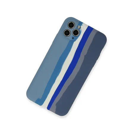 iPhone 11 Pro Kılıf Ebruli Lansman Silikon - Mavi-gri