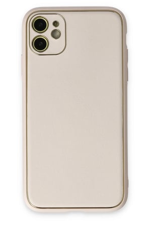 uryport Apple iPhone 12 Kılıf Coco Deri Silikon Kapak - Beyaz