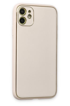 uryport Apple iPhone 12 Kılıf Coco Deri Silikon Kapak - Beyaz