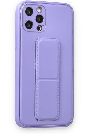 uryport Apple iPhone 12 Pro Kılıf Coco Deri Standlı Kapak - Koyu Lila