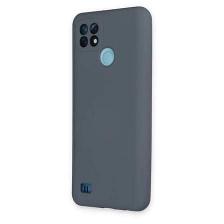 Realme C21 Kılıf Nano İçi Kadife Silikon - Gri