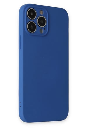 OREVİO Apple iPhone 13 Pro Kılıf Nano içi Kadife Silikon - Lacivert