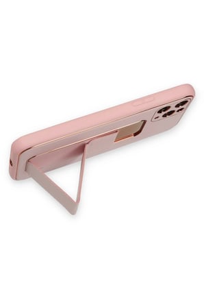 Uray store Apple iPhone 11 Pro Kılıf Coco Deri Standlı Kapak - Pembe