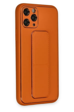 uryport Apple iPhone 11 Pro Kılıf Coco Deri Standlı Kapak - Turuncu
