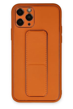 uryport Apple iPhone 11 Pro Kılıf Coco Deri Standlı Kapak - Turuncu