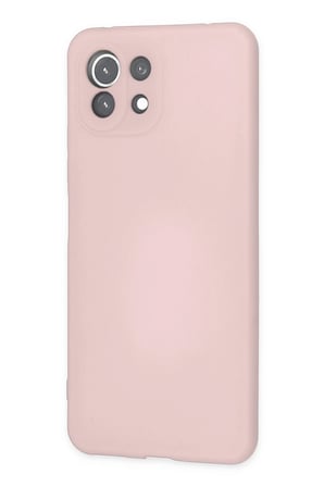 Uray store Xiaomi Mİ 11 Lite Kılıf Nano içi Kadife Silikon - Pudra