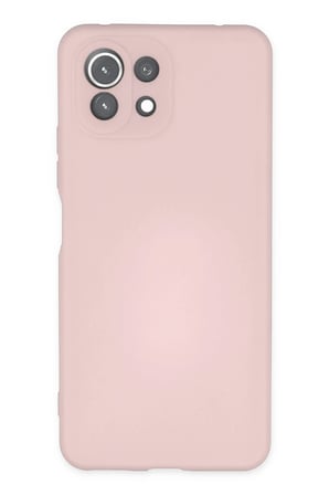 Uray store Xiaomi Mİ 11 Lite Kılıf Nano içi Kadife Silikon - Pudra