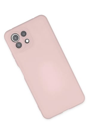 Uray store Xiaomi Mİ 11 Lite Kılıf Nano içi Kadife Silikon - Pudra