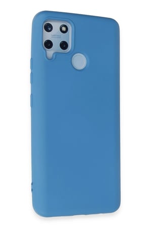 Newface Realme C15 Kılıf Nano içi Kadife Silikon - Mavi