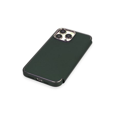 iPhone 14 Pro Kılıf Dolpin Kapaklı - Koyu Yeşil