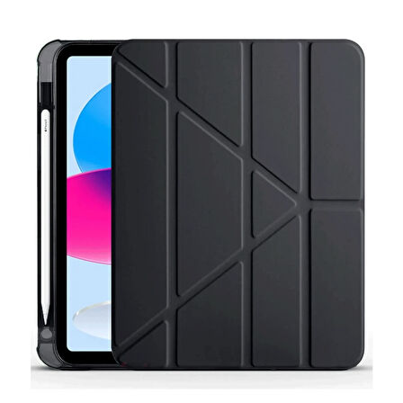 Newface Mars iPad 2022 10.9 (10.Nesil) Kalemlikli Tablet Kılıfı - Siyah