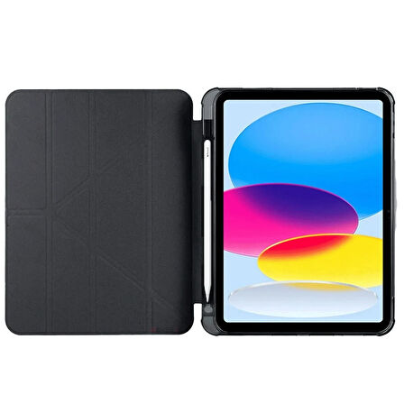 Newface Mars iPad 2022 10.9 (10.Nesil) Kalemlikli Tablet Kılıfı - Siyah