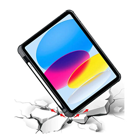 Newface Mars iPad 2022 10.9 (10.Nesil) Kalemlikli Tablet Kılıfı - Siyah