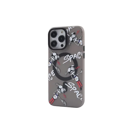 iPhone 12 Pro Max Kılıf Apollo Magneticsafe Desenli Kapak - Apollo Siyah - 3
