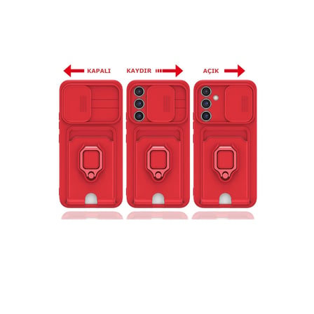 Samsung Galaxy A14 4g Kılıf Zuma Kartvizitli Yüzüklü Silikon - Pembe