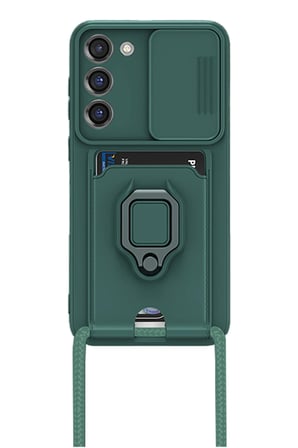 uryport Samsung Galaxy S23 Plus Kılıf Zuma Kartvizitli Yüzüklü Silikon - Yeşil