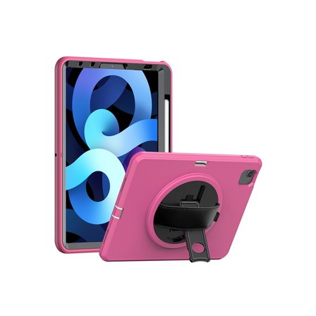 Newface iPad 2022 10.9 (10.nesil) Kılıf Hand Strap Tablet Kılıfı - Pembe