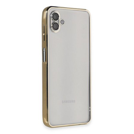Samsung Galaxy A04 Kılıf Kamera Korumalı Lensli Silikon - Gold