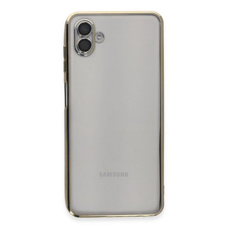 Samsung Galaxy A04 Kılıf Kamera Korumalı Lensli Silikon - Gold