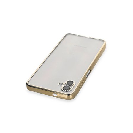 Samsung Galaxy A04 Kılıf Kamera Korumalı Lensli Silikon - Gold