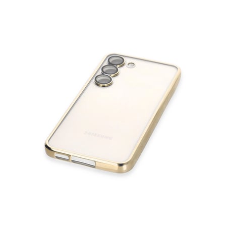 Samsung Galaxy S23 Plus Kılıf Kamera Korumalı Lensli Silikon - Gold