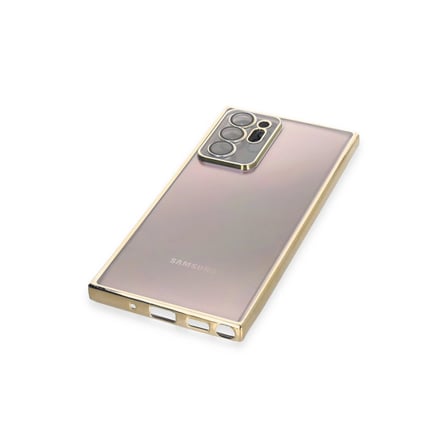 Samsung Galaxy Note 20 Ultra Kılıf Kamera Korumalı Lensli Silikon - Gold