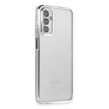 Samsung Galaxy M23 Kılıf Kamera Korumalı Lensli Silikon - Gümüş