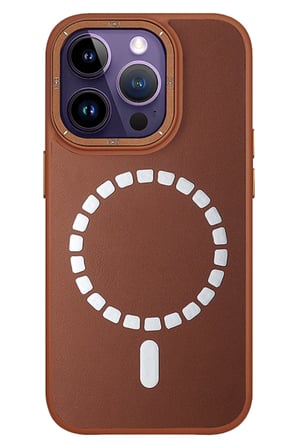 Fuchsia iPhone 14 Pro ile Uyumlu Kılıf HBC-156 Forum Magneticsafe Kapak - Kahverengi