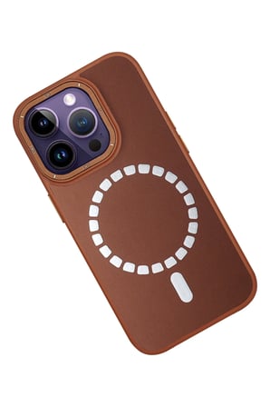 Fuchsia iPhone 14 Pro ile Uyumlu Kılıf HBC-156 Forum Magneticsafe Kapak - Kahverengi