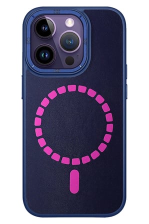 Fuchsia iPhone 14 Pro ile Uyumlu Kılıf HBC-156 Forum Magneticsafe Kapak - Lacivert