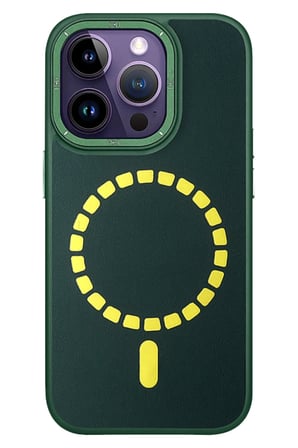 Fuchsia iPhone 14 Pro ile Uyumlu Kılıf HBC-156 Forum Magneticsafe Kapak - Koyu Yeşil