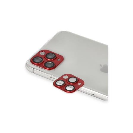 Newface iPhone 11 Pro Max Pers Alüminyum Kamera Lens - Kırmızı