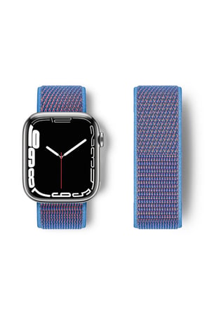 Newface Apple Watch 42mm Hasırlı Cırtcırtlı Kordon - Mor