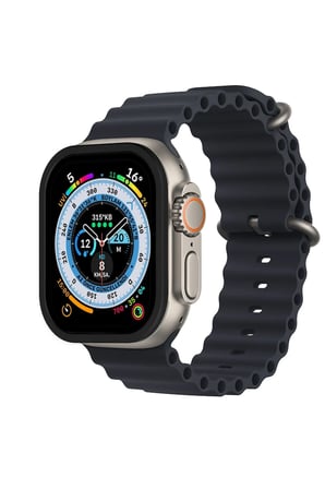 uryport Apple Watch Ultra 49mm Alüminyum Kasa Cam Ekran Koruyucu - Siyah