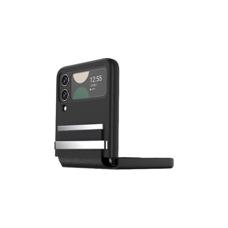 Newface Samsung Galaxy Z Flip 3 Kılıf Belt Flip Kapak - Siyah