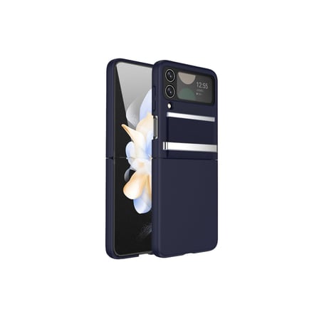 Newface Samsung Galaxy Z Flip 4 Kılıf Belt Flip Kapak - Lacivert