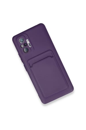 uryport Xiaomi Redmi Note 10 Pro Kılıf Kelvin Kartvizitli Silikon - Derin Mor