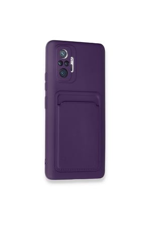 uryport Xiaomi Redmi Note 10 Pro Kılıf Kelvin Kartvizitli Silikon - Derin Mor