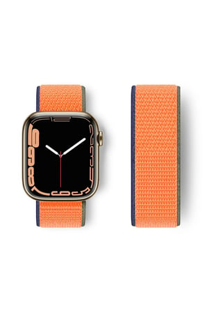 Newface Apple Watch 42mm Hasırlı Cırtcırtlı Kordon - Turuncu