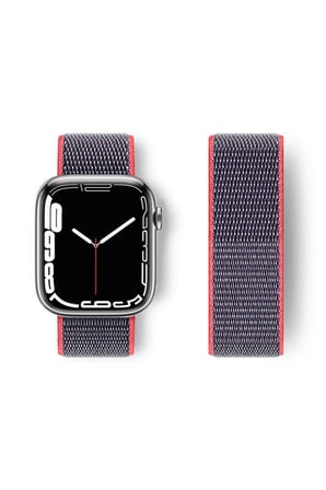 Newface Apple Watch 42mm Hasırlı Cırtcırtlı Kordon - Pembe