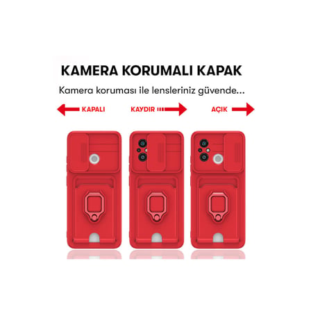 Newface Xiaomi Redmi 12C Kılıf Zuma Kartvizitli Yüzüklü Silikon - Lacivert