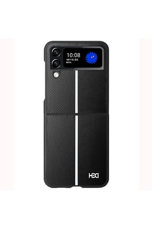 Fuchsia Samsung Galaxy Z Flip 4 ile Uyumlu Kılıf HBC-155 Lizbon Kapak - Siyah