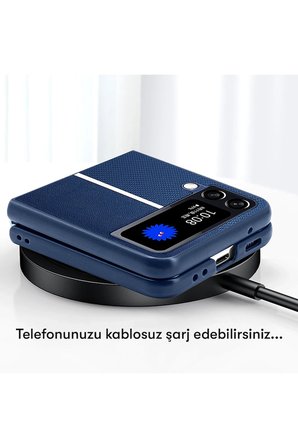 Fuchsia Samsung Galaxy Z Flip 4 ile Uyumlu Kılıf HBC-155 Lizbon Kapak - Siyah