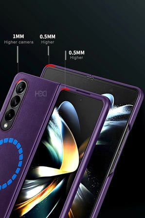 Fuchsia Samsung Galaxy Z Fold 3 ile Uyumlu Kılıf HBC-156 Forum Magneticsafe Kapak - Koyu Yeşil