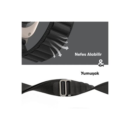 Apple Uyumlu Watch 38mm Mountain Kordon (saat Değildir) - Gri