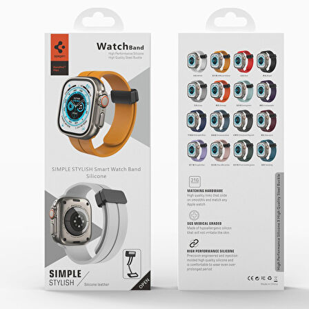 Newface KR412 Simple Stylish Apple Watch 42/44/45/46/49mm Kordon - Beyaz