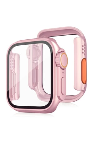 Newface Apple Watch 44mm Watch 49mm Kasa Dönüştürücü ve Ekran Koruyucu - Rose Gold