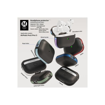 Movenchy Airpods 3 (3.nesil) MO-A8 Armor Kılıf - Kırmızı