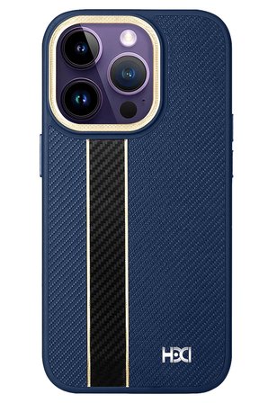Fuchsia iPhone 14 Pro ile Uyumlu Kılıf HBC-163 Times Kapak - Lacivert